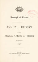 view [Report 1937] / Medical Officer of Health, Kendal Borough.