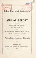 view [Report 1940] / Medical Officer of Health, Kenilworth U.D.C.