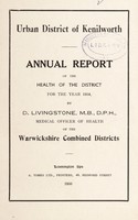 view [Report 1954] / Medical Officer of Health, Kenilworth U.D.C.