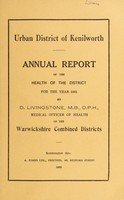 view [Report 1961] / Medical Officer of Health, Kenilworth U.D.C.