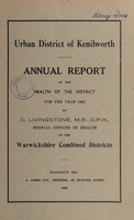 view [Report 1962] / Medical Officer of Health, Kenilworth U.D.C.