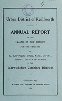 view [Report 1963] / Medical Officer of Health, Kenilworth U.D.C.