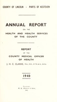 view [Report 1940] / Medical Officer of Health, Parts of Kesteven / Kesteven County Council (Lincolnshire).