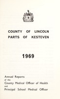 view [Report 1969] / Medical Officer of Health, Parts of Kesteven / Kesteven County Council (Lincolnshire).