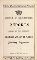 view [Report 1900] / Medical Officer of Health, Kidderminster Borough.