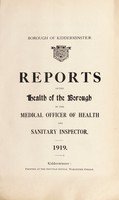 view [Report 1919] / Medical Officer of Health, Kidderminster Borough.