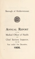 view [Report 1935] / Medical Officer of Health, Kidderminster Borough.