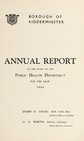 view [Report 1944] / Medical Officer of Health, Kidderminster Borough.