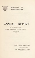 view [Report 1945] / Medical Officer of Health, Kidderminster Borough.