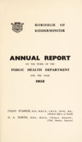view [Report 1952] / Medical Officer of Health, Kidderminster Borough.