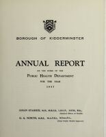 view [Report 1957] / Medical Officer of Health, Kidderminster Borough.