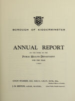 view [Report 1962] / Medical Officer of Health, Kidderminster Borough.