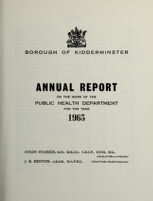 view [Report 1965] / Medical Officer of Health, Kidderminster Borough.