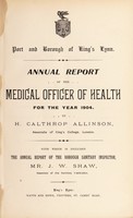 view [Report 1904] / Medical Officer of Health, King's Lynn Borough & Port.