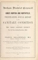 view [Report 1898] / Medical Officer of Health, King's Norton & Northfield U.D.C.