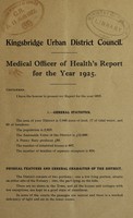 view [Report 1925] / Medical Officer of Health, Kingsbridge U.D.C.