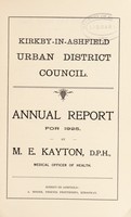 view [Report 1925] / Medical Officer of Health, Kirkby-in-Ashfield U.D.C.