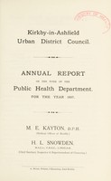 view [Report 1937] / Medical Officer of Health, Kirkby-in-Ashfield U.D.C.