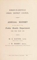 view [Report 1944] / Medical Officer of Health, Kirkby-in-Ashfield U.D.C.