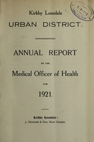 view [Report 1921] / Medical Officer of Health, Kirkby Lonsdale U.D.C.