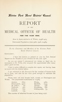 view [Report 1908] / Medical Officer of Health, Kiveton Park R.D.C.