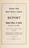 view [Report 1919] / Medical Officer of Health, Kiveton Park R.D.C.