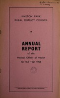 view [Report 1958] / Medical Officer of Health, Kiveton Park R.D.C.