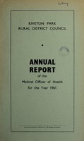 view [Report 1961] / Medical Officer of Health, Kiveton Park R.D.C.