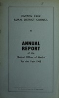 view [Report 1963] / Medical Officer of Health, Kiveton Park R.D.C.