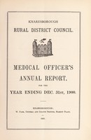 view [Report 1900] / Medical Officer of Health, Knaresborough R.D.C.