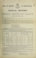 view [Report 1908] / Medical Officer of Health, Canterbury Borough / City & County.