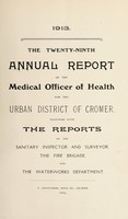 view [Report 1913] / Medical Officer of Health, Cromer U.D.C.