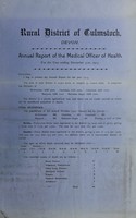 view [Report 1913] / Medical Officer of Health, Culmstock R.D.C.