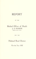 view [Report 1937] / Medical Officer of Health, Halstead R.D.C.