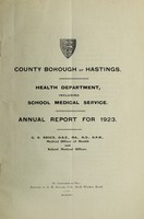 view [Report 1923] / Medical Officer of Health, Hastings County Borough.