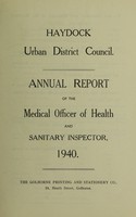 view [Report 1940] / Medical Officer of Health, Haydock Local Board / U.D.C.