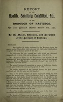 view [Report 1897] / First Quarter, Medical Officer of Health, Hastings County Borough.