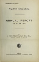 view [Report 1903] / Medical Officer of Health, Newport (Gwent) Port Health Authority.