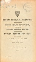 view [Report 1925] / Medical Officer of Health, Hastings County Borough.