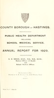 view [Report 1929] / Medical Officer of Health, Hastings County Borough.