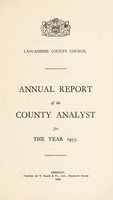 view [Report 1955] / County Analyst, Lancashire County Council.