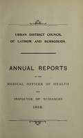 view [Report 1913] / Medical Officer of Health, Lathom & Burscough U.D.C.