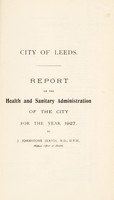 view [Report 1927] / Medical Officer of Health, Leeds City.