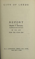 view [Report 1944] / Medical Officer of Health, Leeds City.