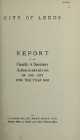 view [Report 1952] / Medical Officer of Health, Leeds City.