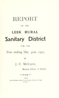 view [Report 1921] / Medical Officer of Health, Leek R.D.C.
