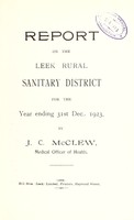 view [Report 1923] / Medical Officer of Health, Leek R.D.C.
