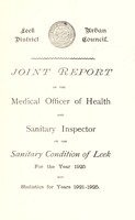 view [Report 1925] / Medical Officer of Health, Leek U.D.C.