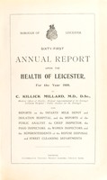 view [Report 1909] / Medical Officer of Health, Leicester Borough.