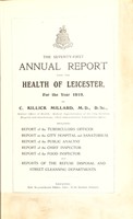 view [Report 1919] / Medical Officer of Health, Leicester Borough.